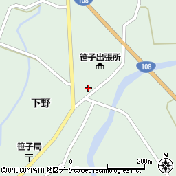 秋田県由利本荘市鳥海町上笹子下野79周辺の地図