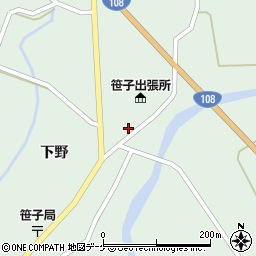秋田県由利本荘市鳥海町上笹子下野80周辺の地図