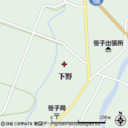 秋田県由利本荘市鳥海町上笹子下野131周辺の地図