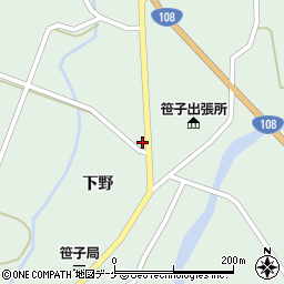 秋田県由利本荘市鳥海町上笹子下野136周辺の地図