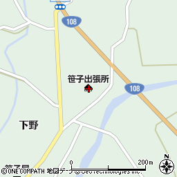 秋田県由利本荘市鳥海町上笹子下野77周辺の地図