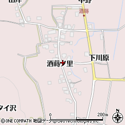 秋田県湯沢市酒蒔（酒蒔ノ里）周辺の地図