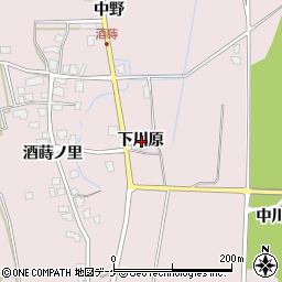 秋田県湯沢市酒蒔下川原周辺の地図
