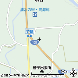 秋田県由利本荘市鳥海町上笹子下野107周辺の地図