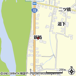 秋田県湯沢市上関新処周辺の地図