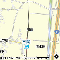秋田県湯沢市上関川前周辺の地図