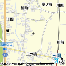 秋田県湯沢市上関周辺の地図