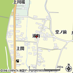 秋田県湯沢市上関浦町周辺の地図