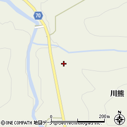 秋田県由利本荘市鳥海町上直根川熊周辺の地図