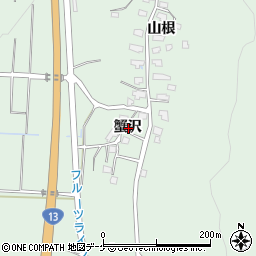 秋田県湯沢市下関蟹沢周辺の地図