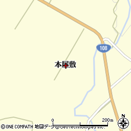 秋田県由利本荘市鳥海町下笹子本屋敷周辺の地図