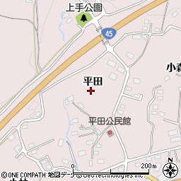 岩手県大船渡市立根町平田周辺の地図