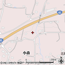 岩手県大船渡市立根町小森周辺の地図