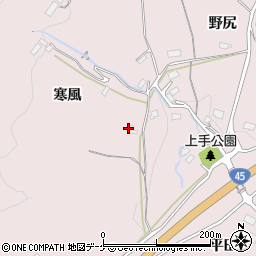 岩手県大船渡市立根町寒風周辺の地図