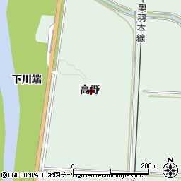 秋田県湯沢市下関高野周辺の地図