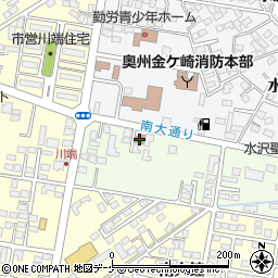水沢大鐘郵便局周辺の地図