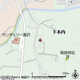 秋田県湯沢市下関（下本内）周辺の地図