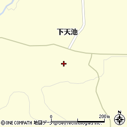 秋田県由利本荘市鳥海町下笹子天池周辺の地図