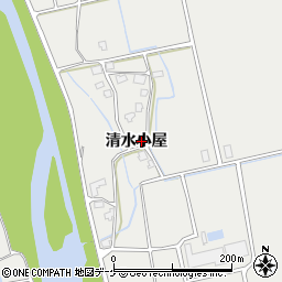 秋田県湯沢市三梨町清水小屋周辺の地図