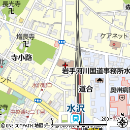 水沢郵便局　荷物集荷周辺の地図