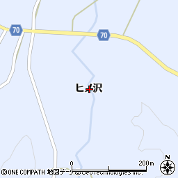 秋田県由利本荘市鳥海町中直根ヒノ沢周辺の地図