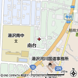 秋田県湯沢市南台4-16周辺の地図