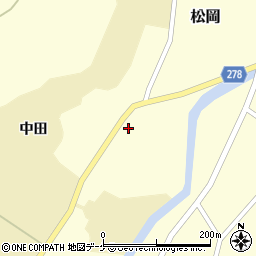 秋田県湯沢市松岡中田周辺の地図