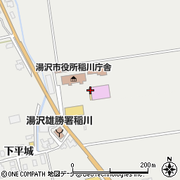 秋田県湯沢市川連町上平城周辺の地図