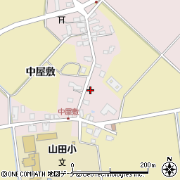 秋田県湯沢市山田中屋敷周辺の地図
