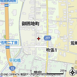 秋田県湯沢市御囲地町周辺の地図