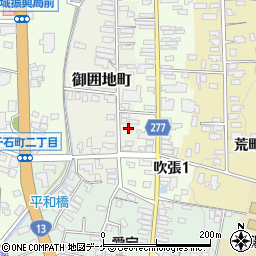 秋田県湯沢市御囲地町周辺の地図