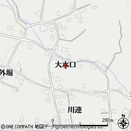 秋田県湯沢市川連町大水口周辺の地図