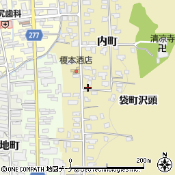 秋田県湯沢市内町6-25周辺の地図