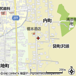 秋田県湯沢市内町6-28周辺の地図