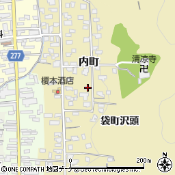 秋田県湯沢市内町6-14周辺の地図