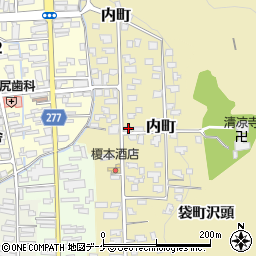 秋田県湯沢市内町3-34周辺の地図