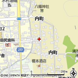 秋田県湯沢市内町4-20周辺の地図