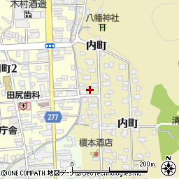 秋田県湯沢市内町4-21周辺の地図