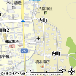 秋田県湯沢市内町4-23周辺の地図
