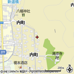 秋田県湯沢市内町2-41周辺の地図