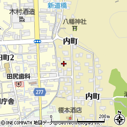 秋田県湯沢市内町4-16周辺の地図