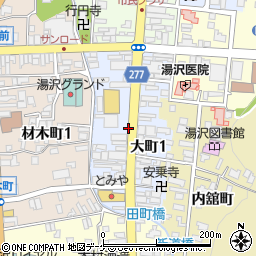 秋田県湯沢市大町周辺の地図