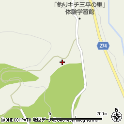 秋田県横手市増田町狙半内夏虫沢周辺の地図
