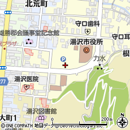 湯沢市役所　地域包括支援センター周辺の地図