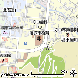 湯沢市役所本庁舎　農林課周辺の地図