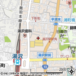 秋田県湯沢市表町2丁目周辺の地図