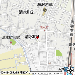 秋田県湯沢市清水町1丁目周辺の地図