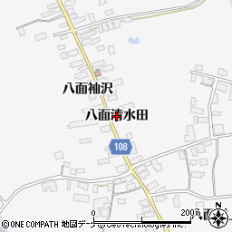 秋田県湯沢市駒形町（八面清水田）周辺の地図