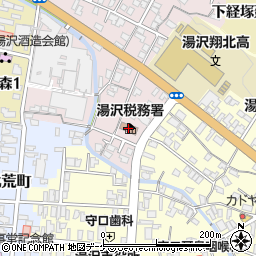 湯沢税務署周辺の地図