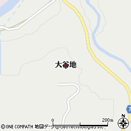 秋田県由利本荘市鳥海町下直根大谷地周辺の地図